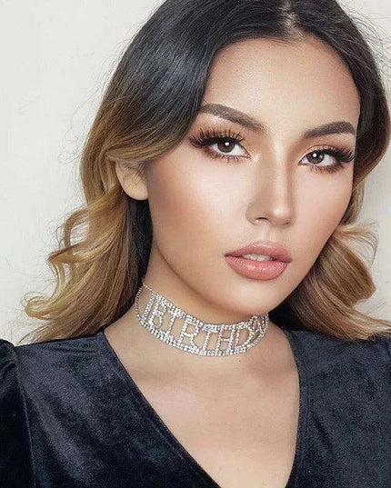 Crystal Charm: Love Letter Rhinestone Choker Necklace