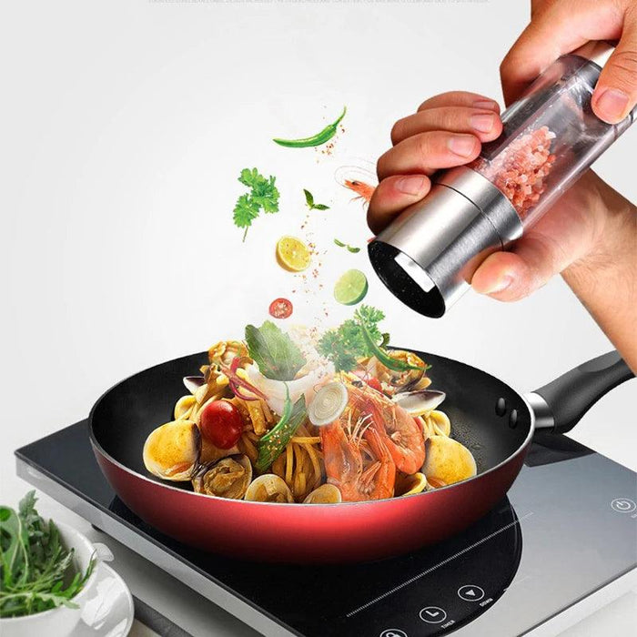 Precision Adjustable Salt and Pepper Mill Set - Dual Ceramic Grinder Combo