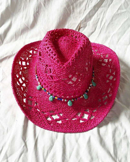 Lake Blue Western Cowboy Straw Hat Unisex with Adjustable Size