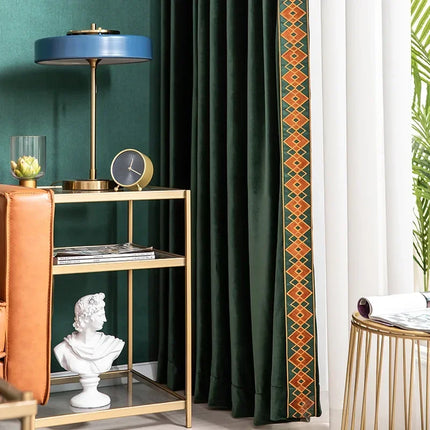 Luxury Pink Velvet Curtains with Tassel