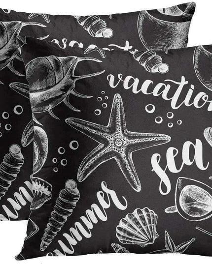 Seaside Bliss Cushion Covers - Set of 2 Stylish 18x18 Inch