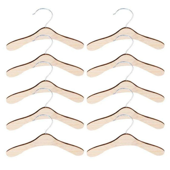 10-Piece Wooden Dog Clothing Hangers - Sturdy and Lightweight Pet Apparel Organizers