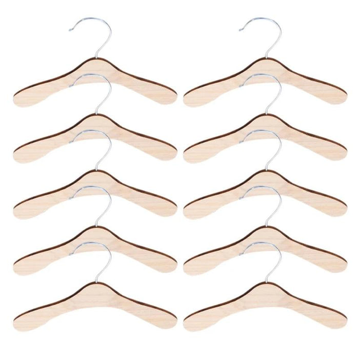 10-Piece Wooden Dog Clothing Hangers - Sturdy and Lightweight Pet Apparel Organizers