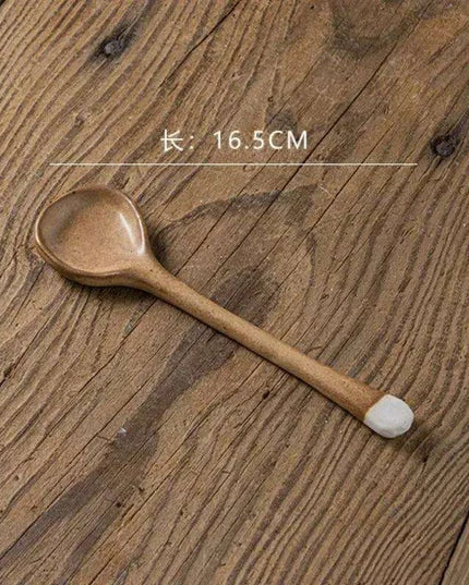 Sophisticated Long-Handled Japanese Ceramic Ladle - A Must-Have Dining Accessory
