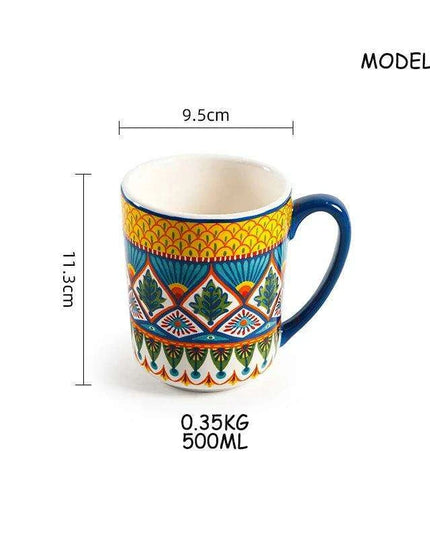 Stylish Yellow Ceramic Dining Set - Mug, Kettle, Plate, and Spoon Bowl, American Style