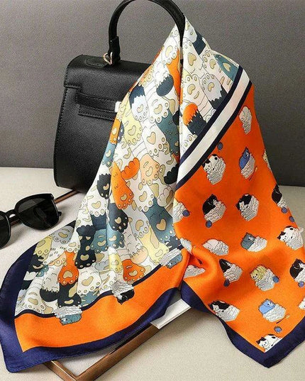 Elegant Satin Square Shawl Hijab: Luxurious 70x70cm Bandana for Women