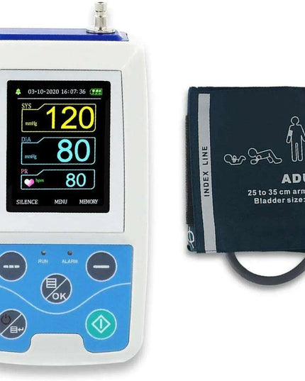 24-Hour Multi-Cuff Ambulatory Blood Pressure Monitor ABPM50+ with Free Data Analysis Software for All Ages