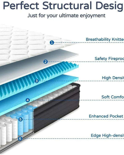 12-Inch Luxury Gel Infused Queen Hybrid Mattress