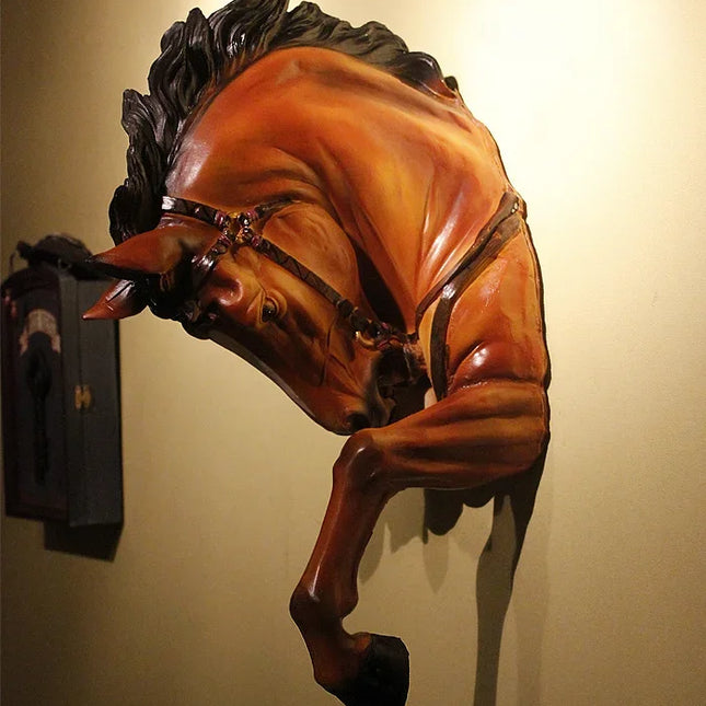 American Creative Resin War Horse Head Wall Sculpture