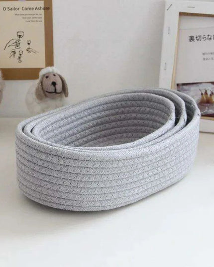 Scandinavian-Style Cotton Rope Desktop Storage Baskets - Chic Organization Solutions