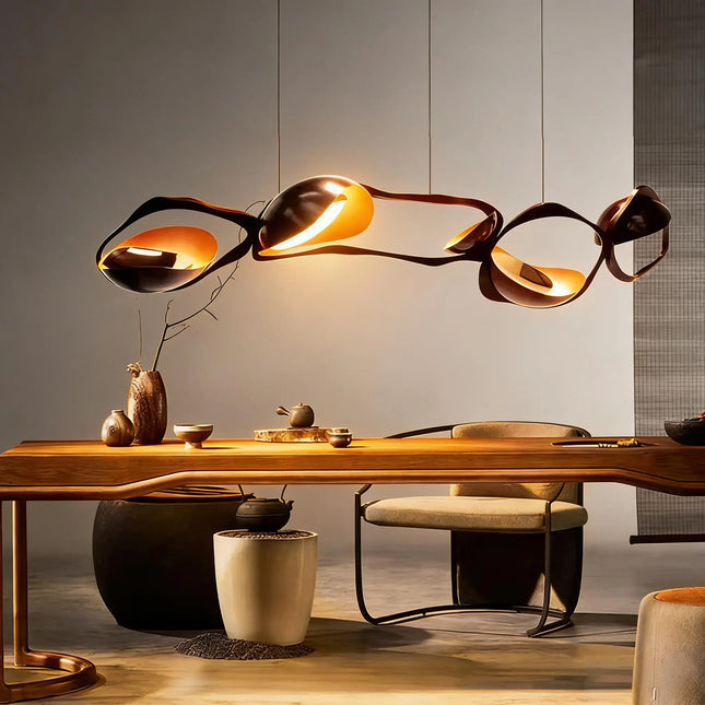 Nordic Sculptural LED Pendant Light — Organic Ring Form, Adjustable Height, 125cm & 150cm