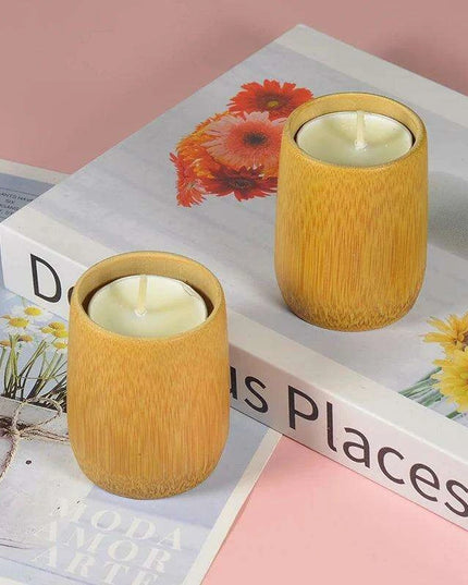 Sustainable Bamboo Tealight Candle Holder for a Peaceful Home Atmosphere