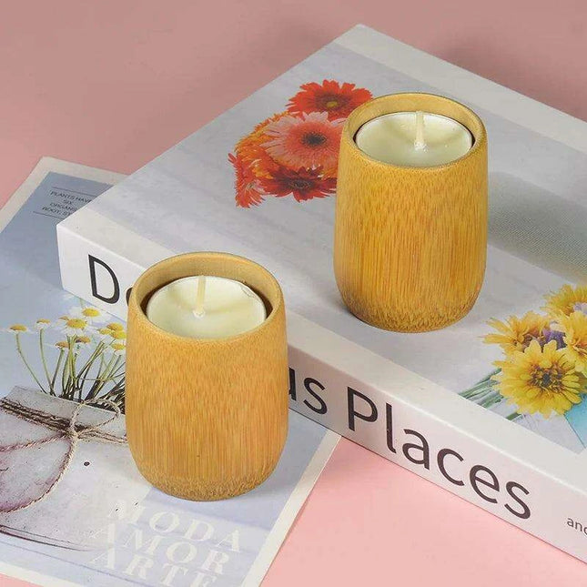 Sustainable Bamboo Tealight Candle Holder for a Peaceful Home Atmosphere
