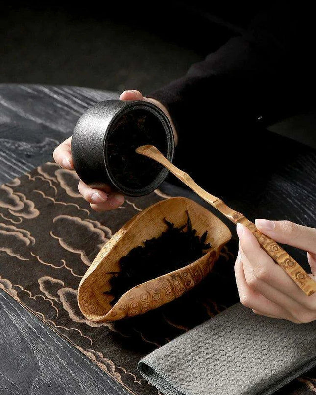 Handcrafted Bamboo Root Tea Spoon and Stick Set for Tea Enthusiasts