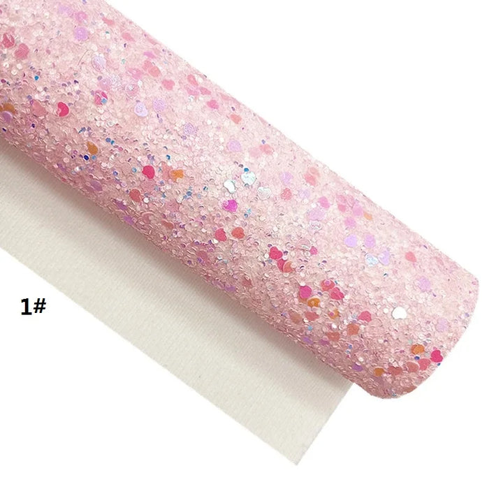 Mermaid Glitter Vinyl Crafting Rolls - Heart, Floral, and Plaid Print Collection