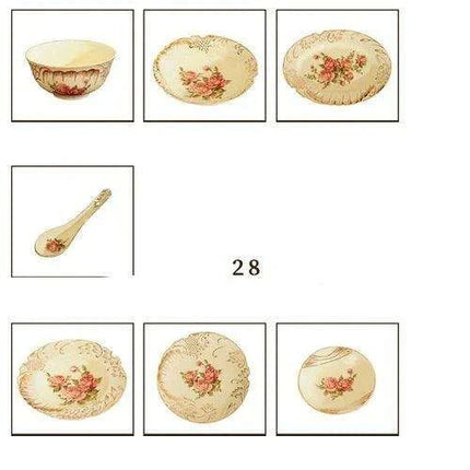 European Ceramic Dinnerware Set for Elegant Dining Occasions