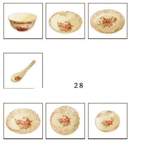 European Ceramic Dinnerware Set for Elegant Dining Occasions