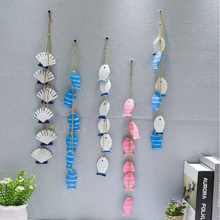 Mediterranean Elegance Handcrafted Wooden Fish Wall Decor