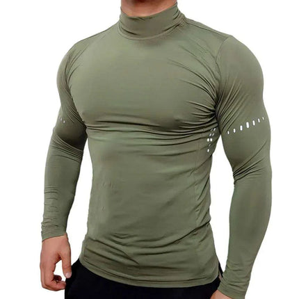 Men's Long Sleeve Compression Workout Tee for Gym Training and Muscle Building