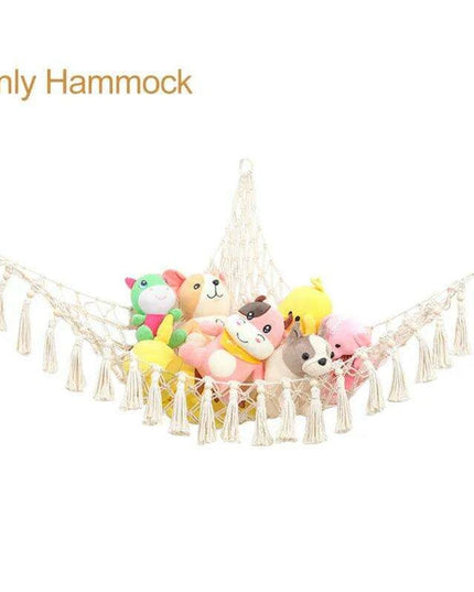 Stylish Boho Stuffed Animal Storage Hammock - Modern Toy Organizer