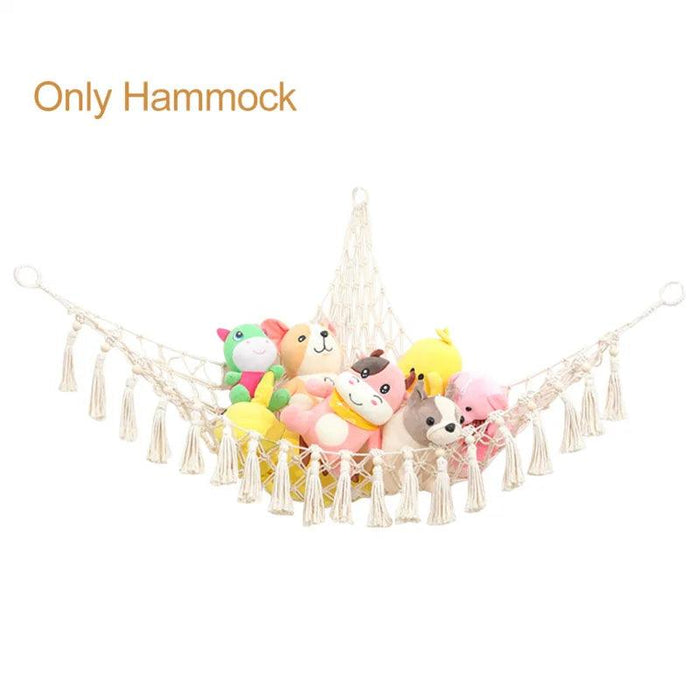 Stylish Boho Stuffed Animal Storage Hammock - Modern Toy Organizer