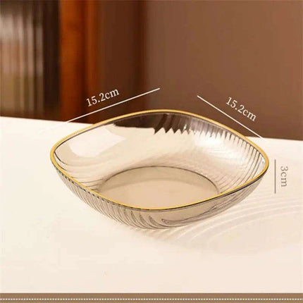 Chic Clear Serving Tray with Holder - Ideal for Elegant Salads and Snacks