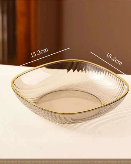 Chic Clear Serving Tray with Holder - Ideal for Elegant Salads and Snacks