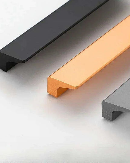 Sleek Black and Gold Aluminum Cabinet Handle Set - 3 Pieces