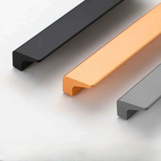 Sleek Black and Gold Aluminum Cabinet Handle Set - 3 Pieces