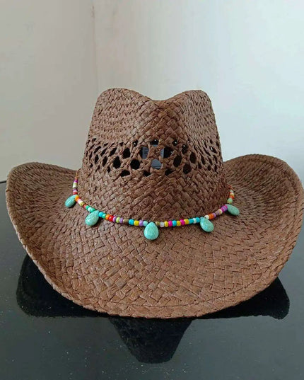 Lake Blue Western Cowboy Straw Hat Unisex with Adjustable Size