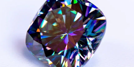 BAOPIN Moissanite Rainbow Green Cushion Cut Gemstone with Certificate