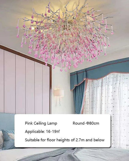 Enchanting Pink Crystal Chandelier