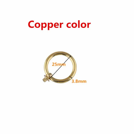 Modern Solid Brass Round Ring Cabinet Handle — Single Hole Drawer Pull, Copper or Bronze, 20mm to 60mm