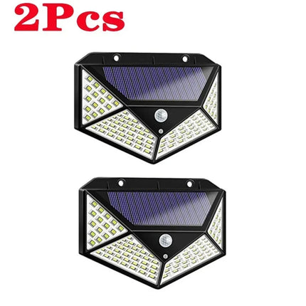 100 LED Solar Wall Lights with Motion Sensor – Outdoor Security Lamp