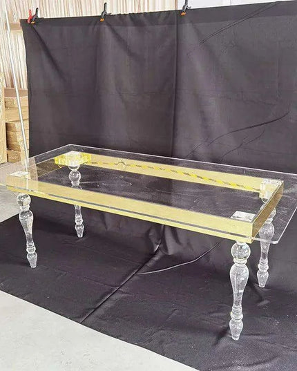 Sophisticated Transparent Acrylic Banquet Table - Perfect for Weddings and Large Events