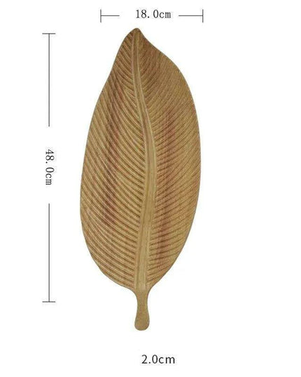 Nature-Inspired Wooden Leaf Tray - Elegant Serving and Decor Centerpiece