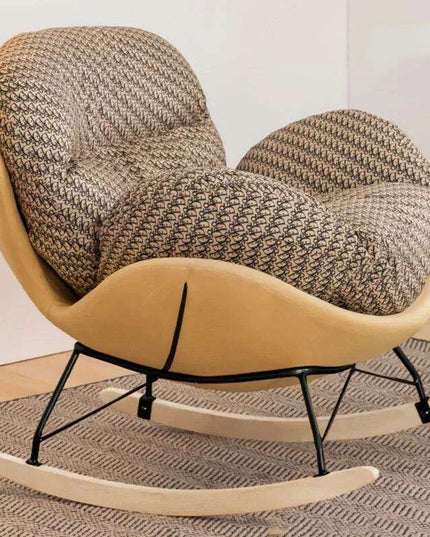 Plush Velvet Nordic Rocking Chair - Elegant Lounge Seating for Ultimate Relaxation
