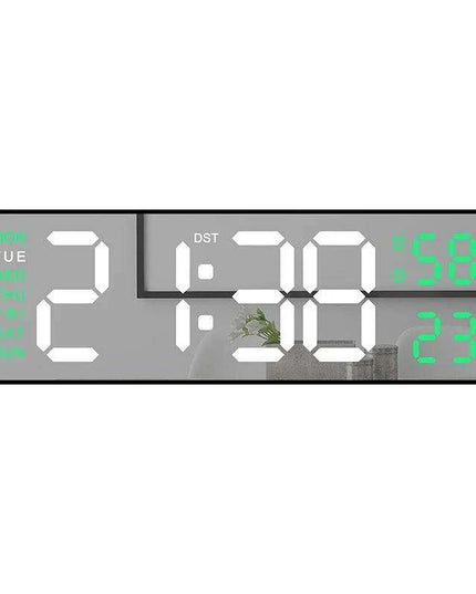 Sleek Digital LED Alarm Clock with Weather Display - Adjustable Brightness, Dual Alarms, and Wall-Mountable Design