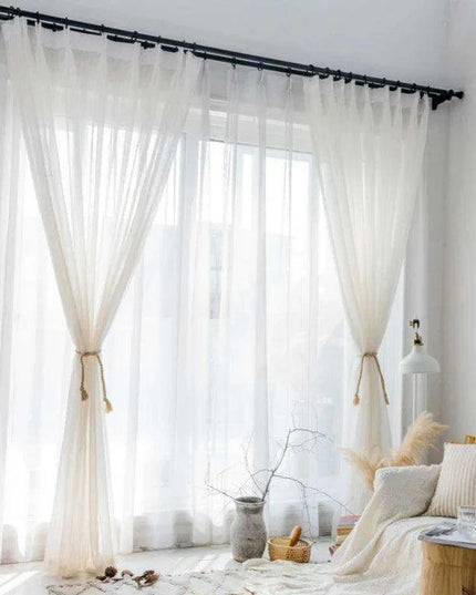 Elegant Japanese Linen Sheer Tulle Window Treatments - Premium Flax Gauze Drapes for Luxurious Interiors