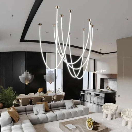 Modern Minimalist LED Chandelier for Living and Dining Room Lighting