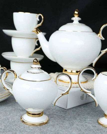 Sophisticated 15-Piece European Bone China Tea and Coffee Service Set