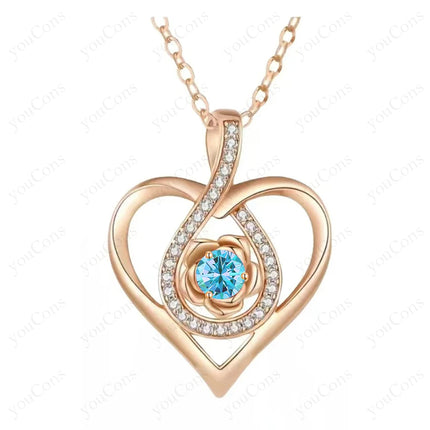 Birthstone Heart Pendant Necklace — Personalised Fine Jewellery Gift for Her