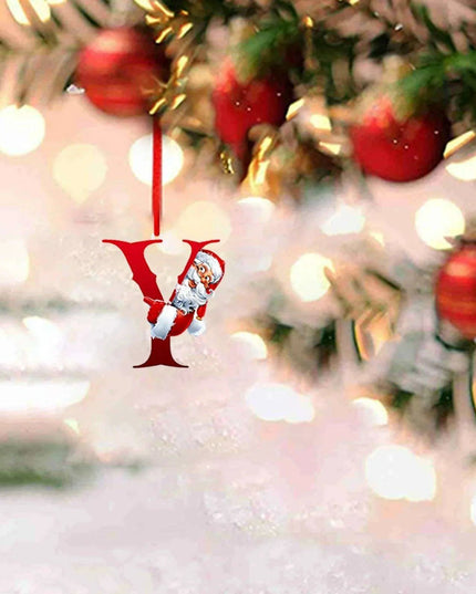 Personalized Santa Hat Alphabet Ornaments for Holiday Tree Decoration