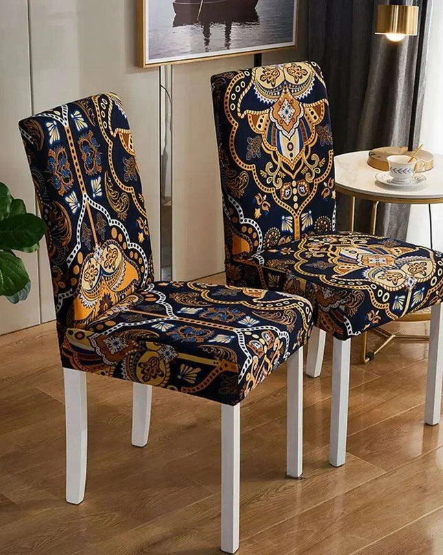 Elegant Bohemian Paisley Mandala Stretch Chair Slipcovers for Dining and Banquets