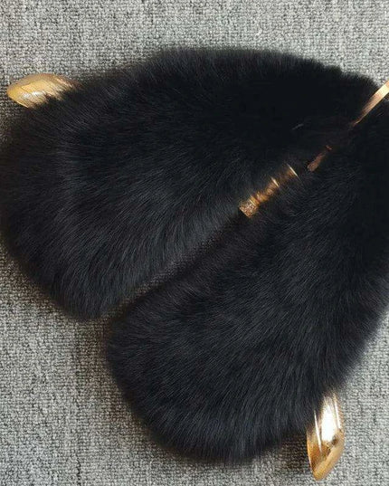Luxury Fox Fur Winter Scarf with Versatile Detachable Collar - A Statement of Winter Elegance