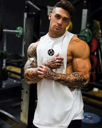 Bodybuilding Muscle Vest for Men - 3D Printed Workout Tank Top with Low Cut Armholes