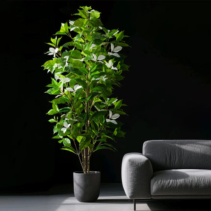 82-144cm Large Artificial Ficus Tree Fake Magnolia Plants Branch Tall