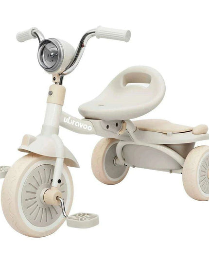 Colorful Adventure Trike: Foldable Toddler Tricycle with Adjustable Seat and Lights