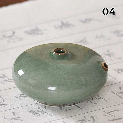 Artisan Water Drop Ceramic Inkstone for Creative Inspiration