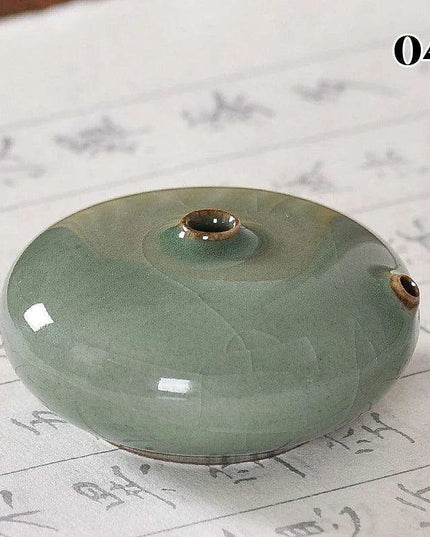 Artisan Water Drop Ceramic Inkstone for Creative Inspiration